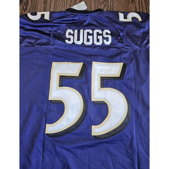 Terrell Suggs #55 Baltimore Ravens Reebok On Field Jersey Purple Size 52 NWT - Picture 11 of 13